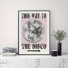 1pc 5D DIY Diamond Painting Disco Sign, Shiny Diamond Painting Tool Set, Suitable For Party Room, Bar Or Dance Hall Wall Decor - round diamond - View 3