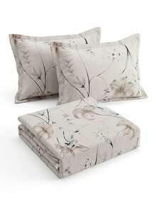 2-Piece Single Bed Sheet Set, Printed 200 Thread Count Percale Fabric, Full Elastic Hem, With Point Palito Pillowcase - 霧霾藍 - 查看 1