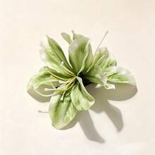 1 pieza Pinza para el cabello con flor de rododendro, estilo bohemio, accesorio versátil para el cabello para niñas, adecuado para viajes & fotografía - Verde - Ver 4
