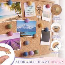 20/30pcs Round Head Decorative Push Pins, Colorful Photo Wall Cork Board Bulletin Board Home Wall Pattern Decoration, Random Styles - A - View 2