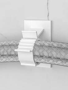 10pcs Drill-Free Pipe Clips, Easy Install Wall-Mounted Water Pipe And Air Hose Fixing Brackets, Water Pipe Clips, Cable Management Organizer, Black & White Design, Suitable For Home Water Pipe Repair, Drainage Pipe, Self-Adhesive Pipe Clips - Multiple Styles - View 1