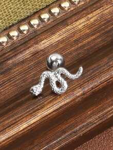 1pc European & American Hip Hop Style Versatile Punk Gothic Snake Tongue Piercing Stud - Silver - View 6