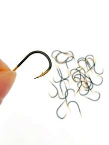 60pcs Black Gold Ise-Ni Barbed Fish Hooks For Crucian Carp, Bass, Carp Fishing Accessories - Black - View 8