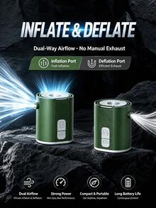 Portable Mini Air Pump USB Rechargeable 1600mAh Electric Air Pump With Built In LED Light 3.8kPa Inflator Deflator For Sleeping Pads Pool Floats Camping Travel, Mini Air Pump, Electric Air Pump, Camping Air Pump, Portable Inflator - Multicolor - View 5