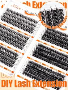 456 Clusters D Curl DIY Lash Book Mixed 30D-100D, Soft Fluffy Comfort Individual Lashes, Mix Match Eyelashes For Daily Light Cosplay Makeup,Lash Clusters,Manga Lashes,Cat Eye Lashes,Lash Clusters Kit,Lash Book,Wispy Lashes - D - View 8