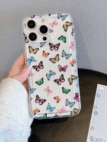 1pc Fashion Creative Full Screen Colorful Butterfly Pattern Phone Case, Suitable As Holiday Gift Compatible With Samsung Galaxy S25, S24, S23/A15, Apple XS/XS Max/XR/11/12/13/14/14 Plus/15/15 Plus/16/16 Plus/7/8 Plus/17/17 Pro And Other Models Protective Cover - Multicolor - View 6