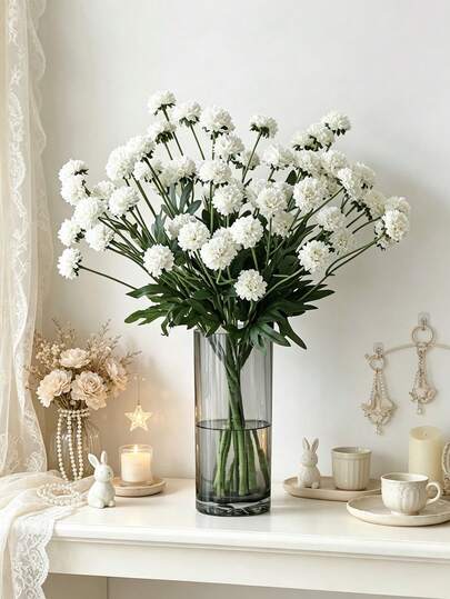 1PC Artificial Chrysanthemum For Home, Dining Room, Living Room, Outdoor Decoration, Flower Arrangement Art, Photography Props, Autumn And Spring, Vase, Wedding Decoration, DIY, Party Decoration, Valentine's Day, New Year Gifts