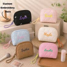 Personalized Small Quilted Toiletry Bag With Contrast Wrist Strap, Fashion Mini Cosmetic Makeup Pouch, Portable Lipstick And Toiletry Organizer - Multicolor - View 2