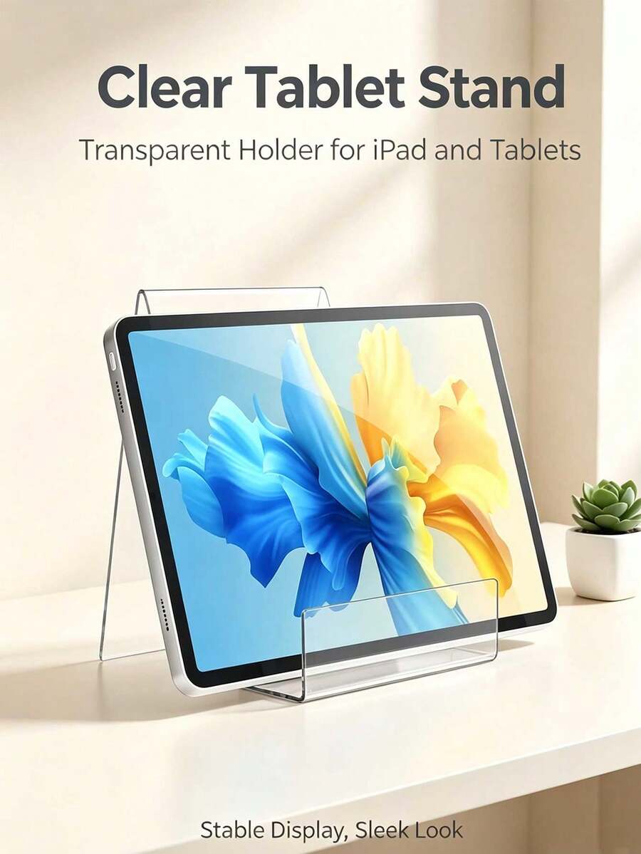 Clear Acrylic Book Stand, Transparent Tablet Display Holder, Desktop Photo Frame Easel For Magazine Picture Tablet Decor