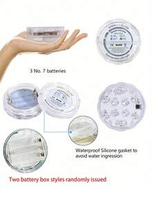 Remote Control Pool Lights, Color Changing Pool Lights (For Above Ground Pools), Battery Powered Submersible LED Lights, Suitable For Ponds, Bathtubs, Hot Tubs, Parties, Christmas Decoration - White - View 9