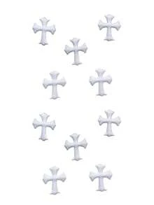 10pcs Black And White Cross Patch Stickers - Multicolor - View 6