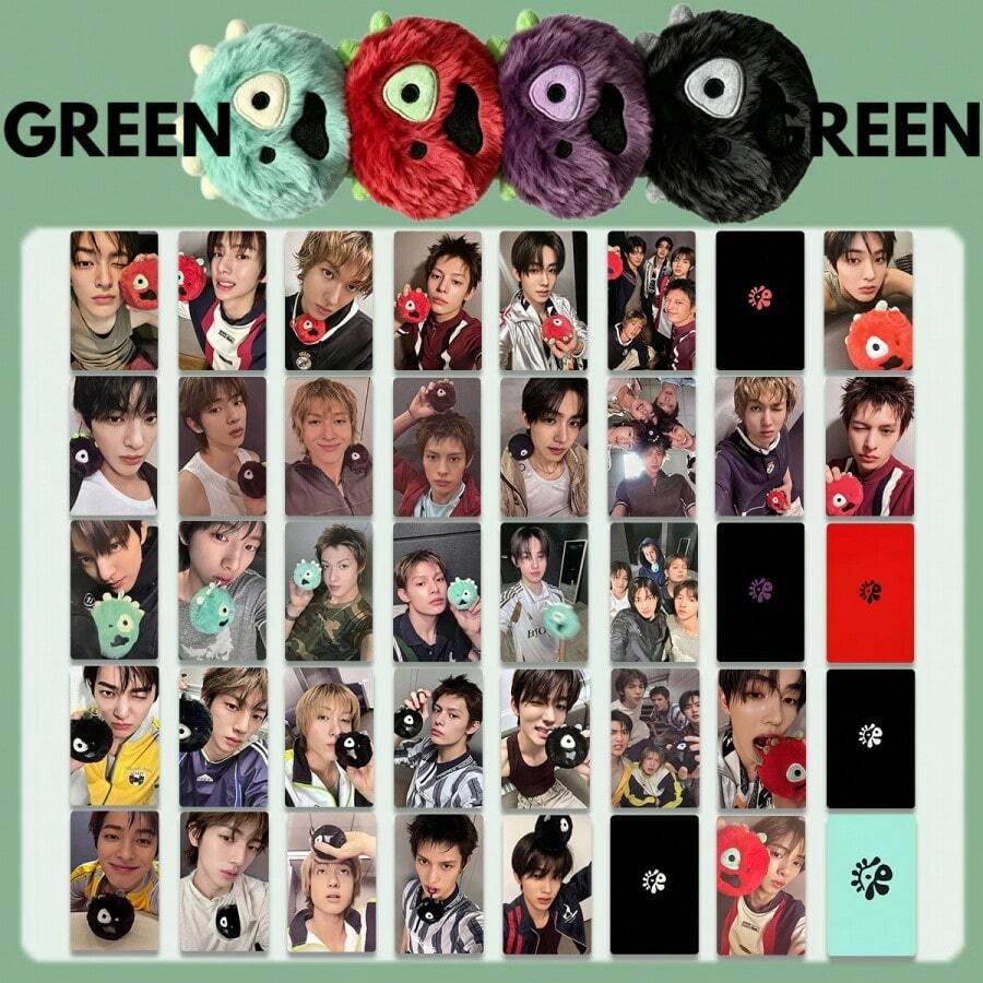 C ORTIS GREENGREEN Album Plush Monster Photo Cards, C ORTIS 2nd EP "GREENGREEN" Official Lomo Photo Cards, James, Juhoon, Seonghyeon, Keonho Photo Cards, Suitable For Album Unboxing Collection, Scrapbooking, Offline Concert Fan Exchange, Essential Collection For C ORTIS Group Fans, Solo Fans, Monster Merchandise Enthusiasts. Halloween Gift, Christmas Gift, Party Gift