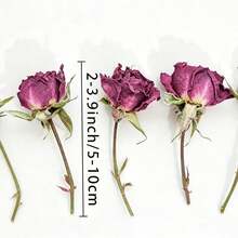 10/20/30/40 Pcs Artificial Rose Flowers, Faux Roses, Mini Rose Buds, Resin Handmade Mini Artificial Flowers, Craft Decorative Artificial Flowers, Wedding Home Decor, Wedding Floral Decoration - Purple Rose Flower Head - View 4