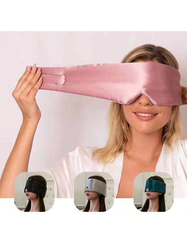1pc 100% Pure Silk Luxury Unisex Silk Eye Mask: Comfortable And Breathable, Suitable For Travel, Solid Color Adjustable, Providing Ultimate Rest