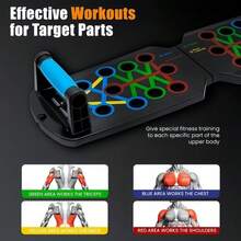 Tabla de Flexiones 28 en 1, Sistema de Flexiones Plegable Multifuncional, Equipo Profesional para Entrenamiento de Músculos del Pecho, Equipo de Gimnasio en Casa Unisex, Regalo para Entusiastas del Fitness (Mango Azul): Deportes y Aire Libre - MANGO AZUL - Ver 6