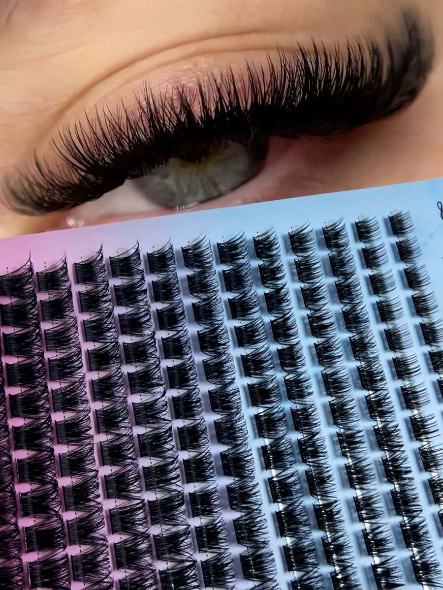 14 Rows Of 160D False Eyelash Clusters, 168 Clusters Of DD Curled And Thick, 10-18 Mm, Large And Thick Eyelash Clusters, DIY False Eyelash Clusters, Suitable For Beginners To Use At Home, A Versatile Style For Commuting Parties - D - View 1