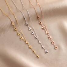 Personalized Vertical Letter Y Pendant, Lariat Initial Necklace, Custom Gold Drop Name Necklace, Minimalist Initial Jewelry Gift For Her - Multicolor - View 8