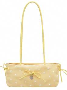 BAILEE A Stylish, Minimalist, And Cute Shoulder Bag With A Dot Pattern, A Bow-Shaped Heart Charm, Perfect For Outfits And As A Gift Option. - Multicolor - View 15
