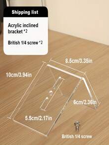 1pc/2pcs Transparent Acrylic Desktop/Wall-Mount Camera Bracket, With 1/4" Screw Interface, 35° Tilt, Suitable For Home Monitoring, Mini Cameras And Fill Lights. Easy Installation, Suitable For Indoor Use - Multi-color - View 7