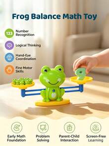 Frog Balance Game Math Learning Toy With Number Blocks And Color Recognition Cards, Educational Counting And Weight Comparison Activity For Preschool And Kindergarten Children, Kindergarten Math, Durable Plastic, Vibrant Colors (Birthday/Christmas Gift) - Multicolor - View 8