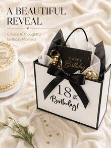 Customized Gift Bags, Personalized Name Gift Bags, Birthday Gift Bags, Wedding Gift Bags, Bridesmaid Gift Bags, Wedding Party Favors, Gift Box Alternative, Suitable For Parties, Daily Use, Shopping, Travel, Letter Embroidery - Multicolor - View 6