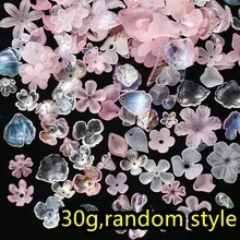 30克/包混合DIY珠子套装，包含花朵和叶子形状，适用于制作珠宝、钥匙扣、项链、手链和手工配件。 - 異形植物花 - 查看 15