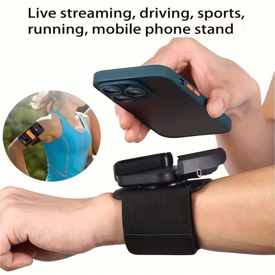 1PC Adjustable Wristband Phone Holder, 360 Degree Rotation, Universal Type, Sports Wristband, Suitable For Live Streaming, Driving Navigation