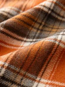 Homemorelove 1/2pcs Plaid Double-Sided Faux Mohair Pillowcase, Hidden Zipper, Suitable For Bedroom, Living Room, Sofa Home Decor, Pillow Insert Not Included, Thanksgiving, Halloween Atmosphere Decorative Cushion Cover - Large Orange Plaid - View 7