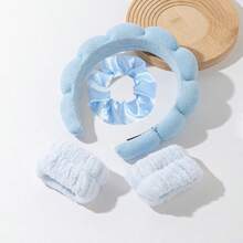 1-Piece Solid Color Shower Headband And Wristband Set (Available In 3 Styles / 5 Styles / 1 Style), Ideal For School Essentials, Home Christmas Decorations, Party Decor, Christmas And Halloween - Multiple Styles - View 9