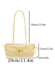 BAILEE A Stylish, Minimalist, And Cute Shoulder Bag With A Dot Pattern, A Bow-Shaped Heart Charm, Perfect For Outfits And As A Gift Option. - Multicolor - View 13