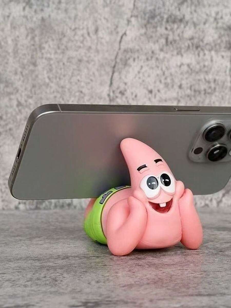 SpongeBob SquarePants 1個可愛粉色海星手機支架,適合桌面裝飾、手機收納、生日禮物,追劇必備 - 支架 - 查看 1