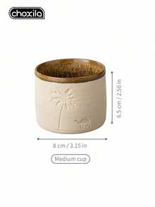 choxila 1 cốc sứ họa tiết lạc đà sa mạc và cây cọ phong cách retro, cốc đa năng dùng uống cà phê, uống trà, phụ kiện cà phê, phù hợp cho phòng khách, phòng ngủ, quán cà phê, văn phòng, cắm trại và các không gian khác, quà tặng hoàn hảo cho Ngày Quốc khánh Saudi - Cốc gốm thô hình lạc đà - Xem 9