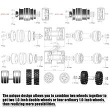 Llantas de aluminio de 1.0 pulgadas, rueda de cubeta de rueda, llanta Beadlock para 1/24 axial SCX24 FCX24 1/18 TRX4M escala RC Crawler Car.Llantas de rueda de alta resistencia Beadlock de - A - Ver 5