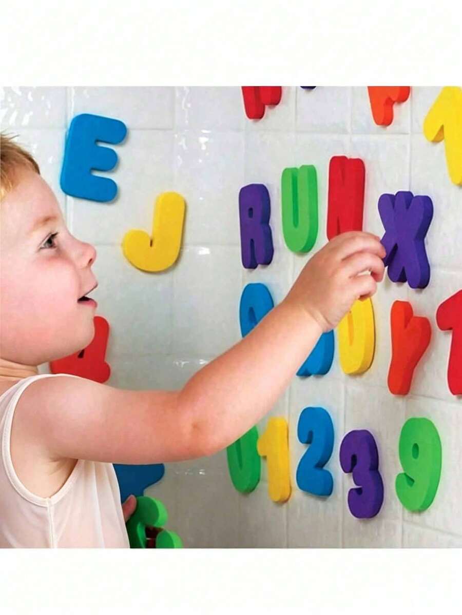 36 miếng đồ chơi tắm chữ cái và số ABC 123 bằng xốp mềm, phù hợp cho bé học sớm, chữ cái xốp