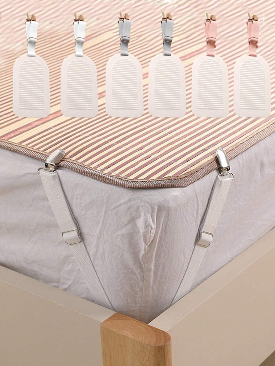 Adjustable Bed Sheet Clips, Elastic Bed Sheet Fasteners With Metal Clips, Suitable For Bed Sheets, Mattresses, Ironing Boards Or Sofas, Heavy Duty Bed Corner Sheet Clips With Locks, Non-Slip Bed Sheet Clips, Bed Frame Stabilizer