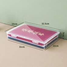 1pc Transparent Large/Medium/Small File Storage Box, Home Certificate Important Document Storage, Books Stationery Small Items Organizer - Clear - View 9