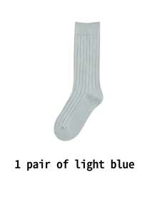 7/6/1 Pair Kids Unisex Knee-High Socks, Soft Uniform Dress Socks, Black & White, Suitable For Autumn/Winter Daily Wear, Back To School Season - Multicolor - View 29