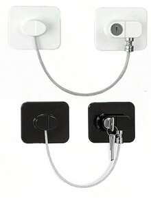 4/2pcs Refrigerator Door Lock, Self-Adhesive Lock, Suitable For Cabinet Drawer Lock, Refrigerator Lock, No Drilling Required. Self-Adhesive Safety Window Lock, Suitable For Furniture, Washing Machine, Home Appliances. - Multiple Styles - View 10