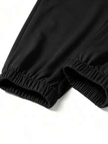 1pc Women's Spring/Autumn Soft Comfortable Breathable Jogging Fitness Sports Long Pants Cuffed Sweatpants, Outdoor Casual, Drawstring Waist - Black - View 10