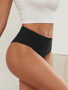 12Pcs High Waisted Slightly Tummy Tuck Fashion Simple Women's Briefs - 彩色 - 查看 2