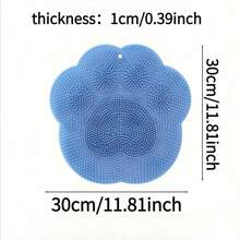 1pc/1set Wall‑Mounted Suction Cup Silicone Foot Scrubber Mat, Shower Bathroom Feet Washing Exfoliating Massage Pad Viral Must‑Have Bath Accessory - Multiple Styles - View 5