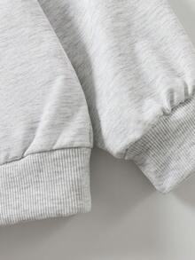 2pcs/Set Setelan Sweatshirt Anak Laki-Laki Besar, Termasuk Sweatshirt dengan Desain Cetak "LA" dan Celana Panjang Lebar dengan Motif Ranting, Setelan Anak Laki-Laki Modis untuk Musim Gugur/Dingin - Light Grey - View 11
