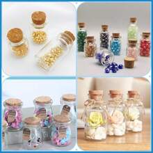 14pcs Small Glass Jars With Cork Stoppers, Mini Glass Bottles Wishing Bottle Clear Empty Bottles With Tag Label And Twine For Wedding Favors Message Party Decorations Gift 50ml/1.7oz - Clear - View 5