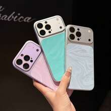 Water Ripple Instant Mirror Phone Case, Anti-Scratch Selfie Mirror & Camera Lens Protector, Compatible With IPhone 17 16 15 14 13 Pro Max 12 Pro Max 11, Holiday Gift - Purple - View 4
