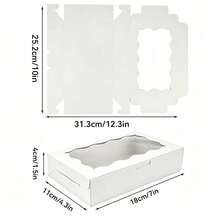 20pcs/10pcs/1pc Pastry Gift Boxes, 7x4.3x1.5 Inches, Brown Bread Snack Boxes, Premium Gift Boxes Suitable For Packaging Desserts, Donuts, Pies, Candies, Cakes, Muffins And Macarons - A-White - View 3