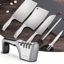 Pengasah Pisau Multifungsi 4-in-1, Pengasah Pisau Profesional 4 Slot, Perbaikan Sekali Klik untuk Pisau dan Gunting, Cepat dan Efisien, Alas Anti Selip, Cocok untuk Pisau dan Gunting Keramik dan Baja, Peralatan Dapur Penting - MultiWarna - View 13