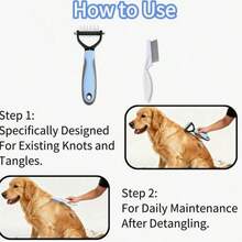 Conjunto de Escova de Tosa e Pente de Metal para Desembaraçar, Profissional para Tosa e Desembaraçar Pelos de Cães e Gatos, Adequado para Animais de Estimação de Pelos Longos e Curtos, Gato, Acessórios para Gatos, Cachorro, Coisas para Gatos, Coisas para Cachorros, Acessórios para Cachorros, Escova de Cabelo, Cuidados com o Cabelo, Natal, Halloween - Multicolorido - Visão 12