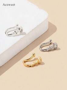 2Pcs/1Pc Exquisite Elegant Copper Gourd Shape Artificial Zirconia Simulated Nose Piercing For Women Nightclub, Party, Birthday Gift - Multicolor - View 4