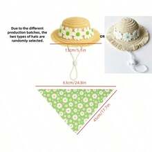1 Set 23 Inch Porch Goose Triangle Scarf And Hat Outfit, Pastoral Daisy Style 23 Inch Large Goose Set, Includes Daisy Hat And Daisy Triangle Scarf, Perfect For Porch Goose Vintage Style Decoration - Portable - View 5