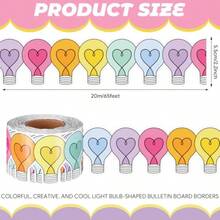 65Feet Bulletin Board Border Scalloped Light Borders Trim Stickers Classroom Decorations For Back To School Rolling Whiteboard, Walls, Windows, Doors, Lockers, Schools - Bright Color - View 3